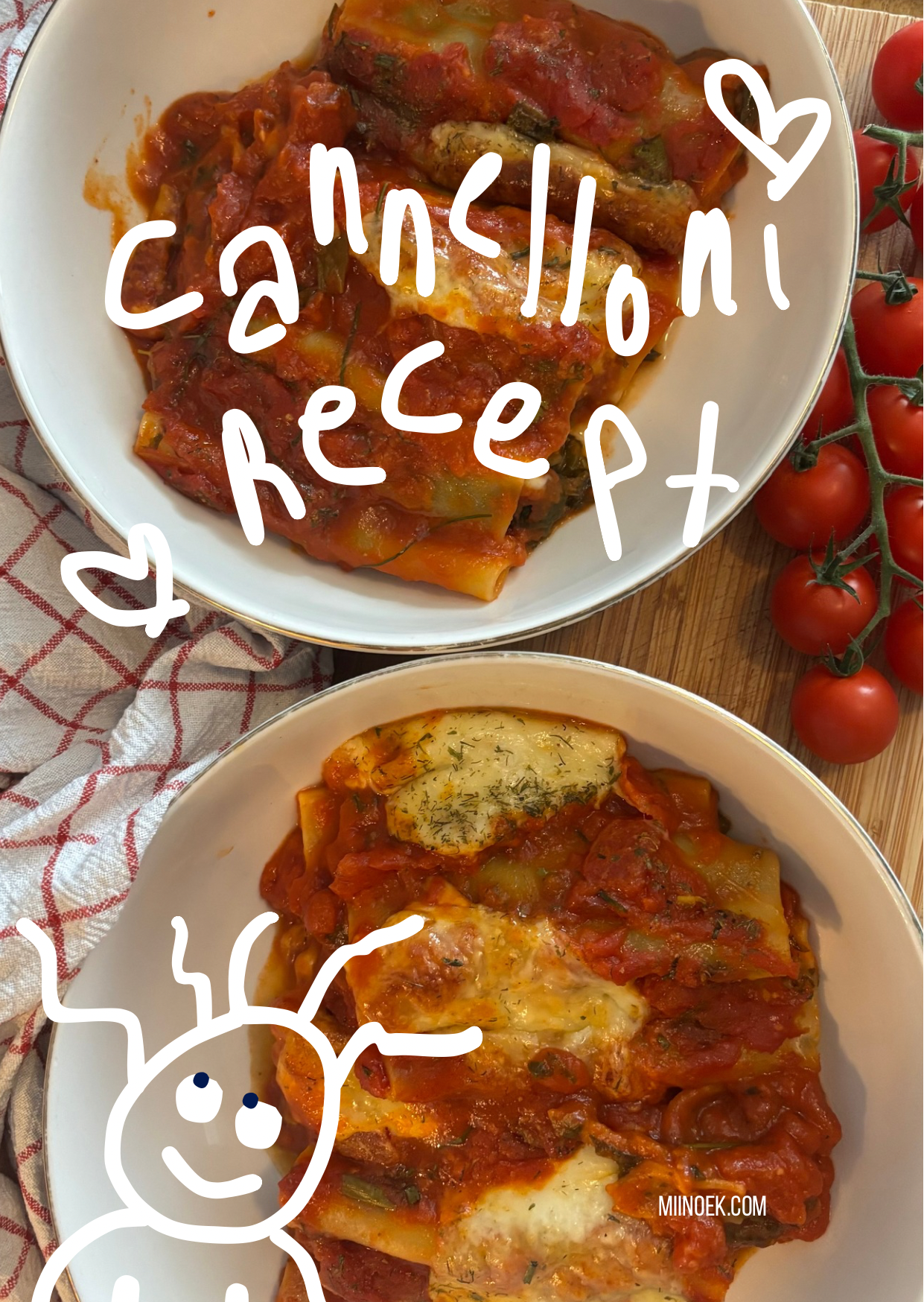Simpel Spinazie Cannelloni Recept met Mozzarella